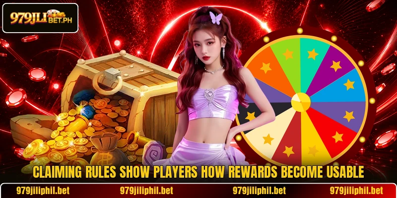 Claiming rules show players how rewards become usable