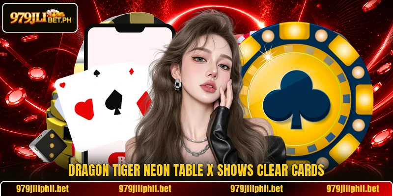Dragon Tiger Neon Table X shows clear cards