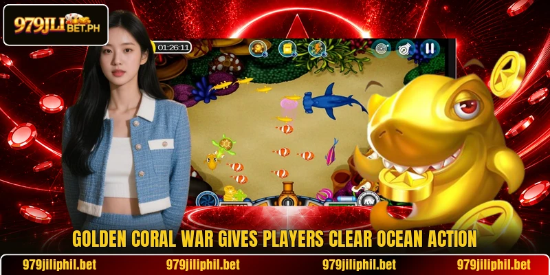 Golden Coral War gives players clear ocean action