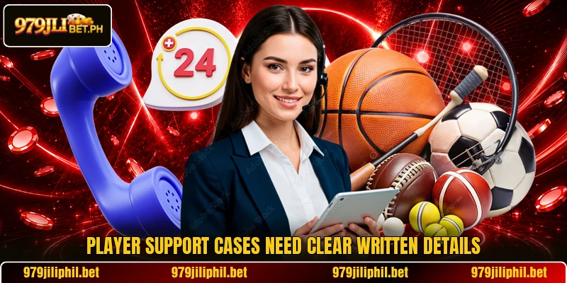 Player support cases need clear written details