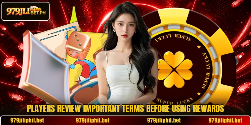 Players review important terms before using rewards