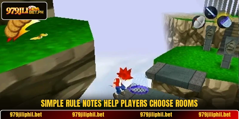 Simple rule notes help players choose rooms