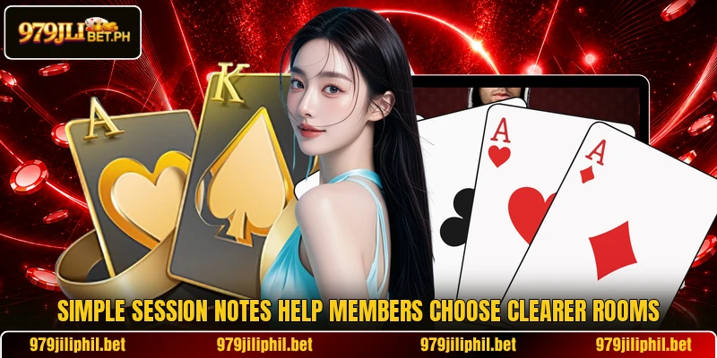 Simple session notes help members choose clearer rooms
